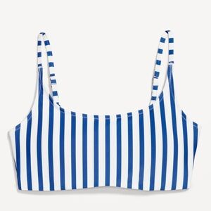 NWT OLD NAVY Scoop-Neck Bikini Swim Top Color: Blue Stripe SIZE MEDIUM